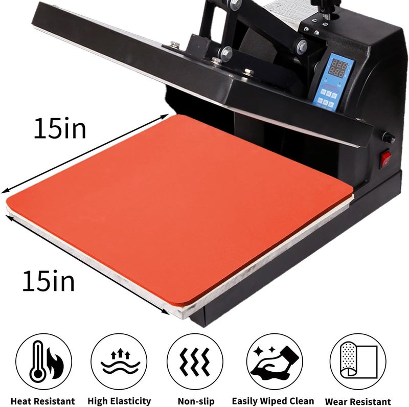 VCHOMY Heat Press Mat - 15x15 Inch Heat Resistant Insulation Silicone Pad for Heat Press Vinyl HTV Transfer Ironing - Image 2